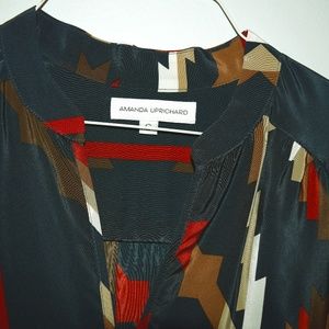 Amanda Uprichard Silk Peasant Top